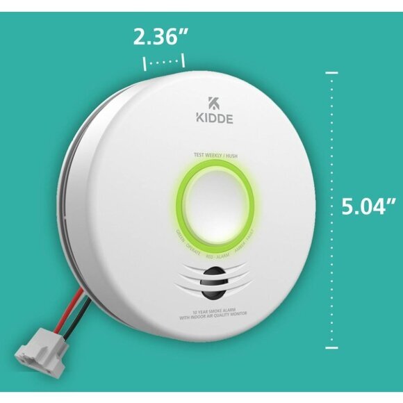 Kidde Hardwired Smart Smoke Detector Indoor Air Quality Monitor & Battery Backup - Picture 12 of 14